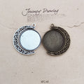 Crescent Moon Rotating Round Pendant Trays in Two Finishes view 1