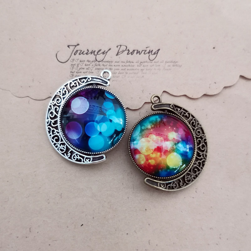 25mm Double-Sided Rotating Moon Bezel Setting Pendant Tray