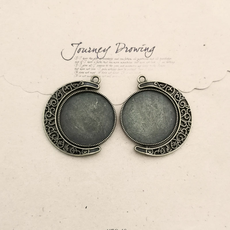 25mm Double-Sided Rotating Moon Bezel Setting Pendant Tray