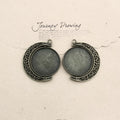 25mm Double-Sided Rotating Moon Bezel Setting Pendant Tray