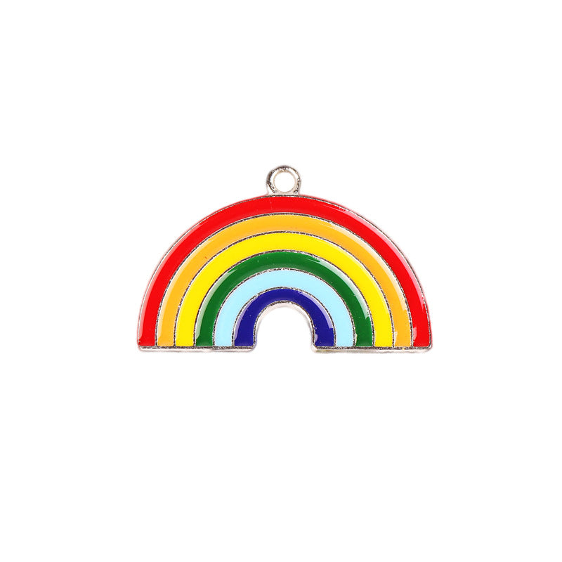Rainbow Enamel Alloy Charm Pendant