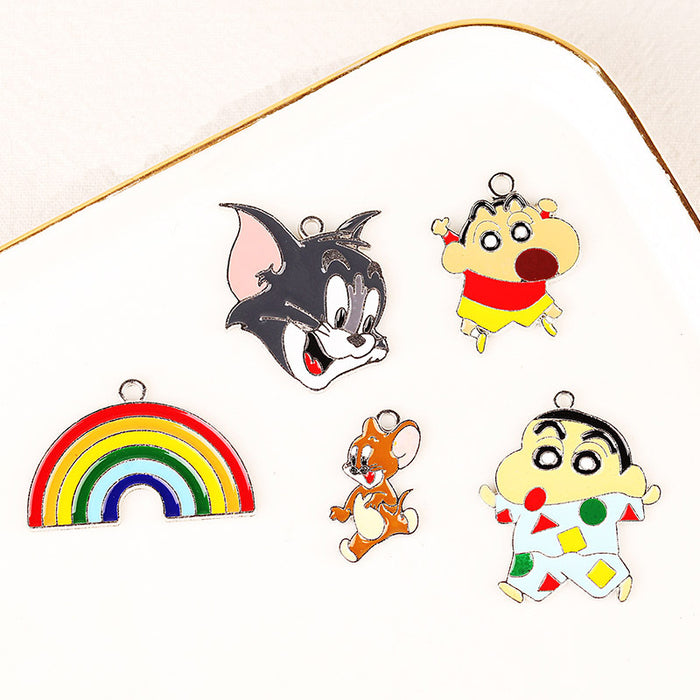 Rainbow Enamel Alloy Charm Pendant