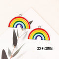 Rainbow Enamel Alloy Charm Pendant