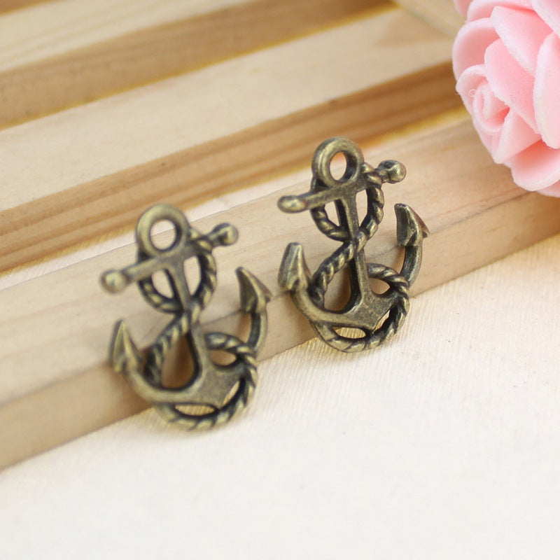 22x18mm Vintage Double-Sided Rope Anchor Alloy Charm Pendant