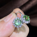 Green Floral Cluster Silver Tone Drop Earrings Jewelry Accessory view 2