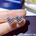 Open Heart Pavé Crystal Stud Earrings in Silver Tone view 5