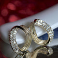 Open Oval Crystal Stud Earrings in Three Metal Tones view 3