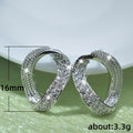 Open Oval Crystal Stud Earrings in Three Metal Tones view 5