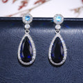 Silver Tone Teardrop Crystal Earrings in Three Colors view 3