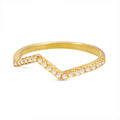 Multicolor Chevron Crystal Band Ring in Gold Tone Jewelry Accessory view 9