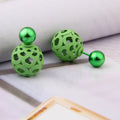 Hollow Double Sided Ball Stud Earrings in Eight Colors view 5