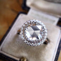 Clear Round Stone Halo Ring in Silver Tone Jewelry Accessory view 2