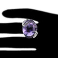 Purple Oval Statement Crystal Cocktail Ring Sizes 6-10 view 4