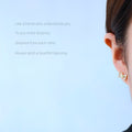 Gold Mini Bow Cross Circle Flower Zircon Stud Earrings view 4