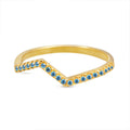 Multicolor Chevron Crystal Band Ring in Gold Tone Jewelry Accessory view 8