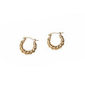 Gold Twisted Rope Mini Hoop Earrings Latch Back Pair view 5