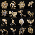 Matte Gold and Silver Tone Brooch Collection with 34 Designs view 2