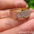Two-Tone Gold Silver Band Square Clear CZ Ring Metal view 5