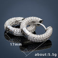 Triple-Row Pave Dome Hoop Earrings In Three Metal Tones view 5