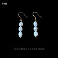 Gold Tone Irregular White Pearl Drop Earrings In Hook And Knot Styles view 6