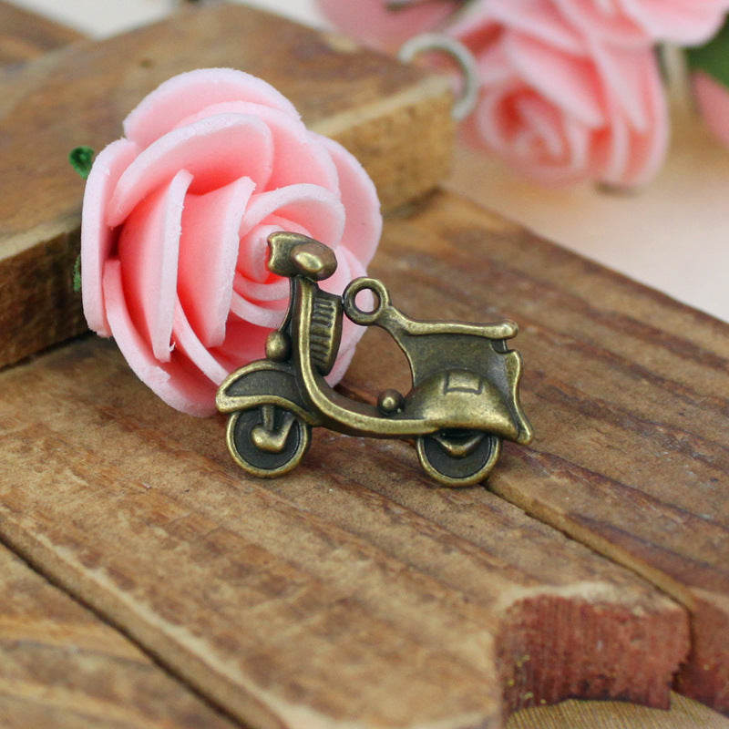 3D Motorcycle Alloy Charm Pendant 23x17mm