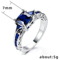 Square Colored Center Ring Triangle Sides Openwork Band view 5