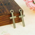Simple Cross Metal Charm with Three Finish Options view 2