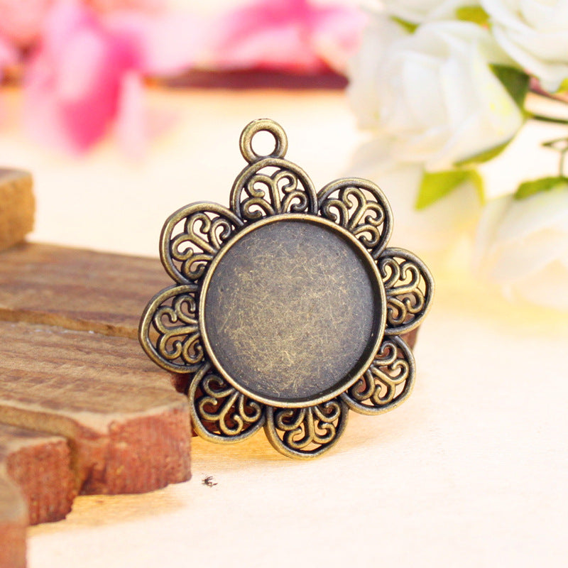 20mm Alloy Sunflower Cabochon Bezel Setting
