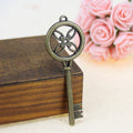 Vintage Floral Round Alloy Keychain Pendant