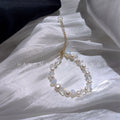 White Pearl And Iridescent Shell Chip Bracelet With Gold Tone Chain view 2