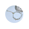 White Pearl And Iridescent Shell Chip Bracelet With Gold Tone Chain view 5