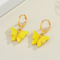 Gold Tone Acrylic Butterfly Huggie Drop Earrings in Six Colors view 5