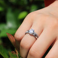 Silver Split Shank Oval Ring Blue Clear Green Stone view 4