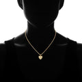 Gold Tone Full Pave CZ Heart Pendant Necklace with Chain view 2