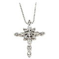 Clear Crystal Cross Pendant Necklace in Silver Tone view 6