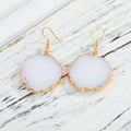 Gold Tone Irregular Round Druzy Hook Earrings in Five Colors view 6
