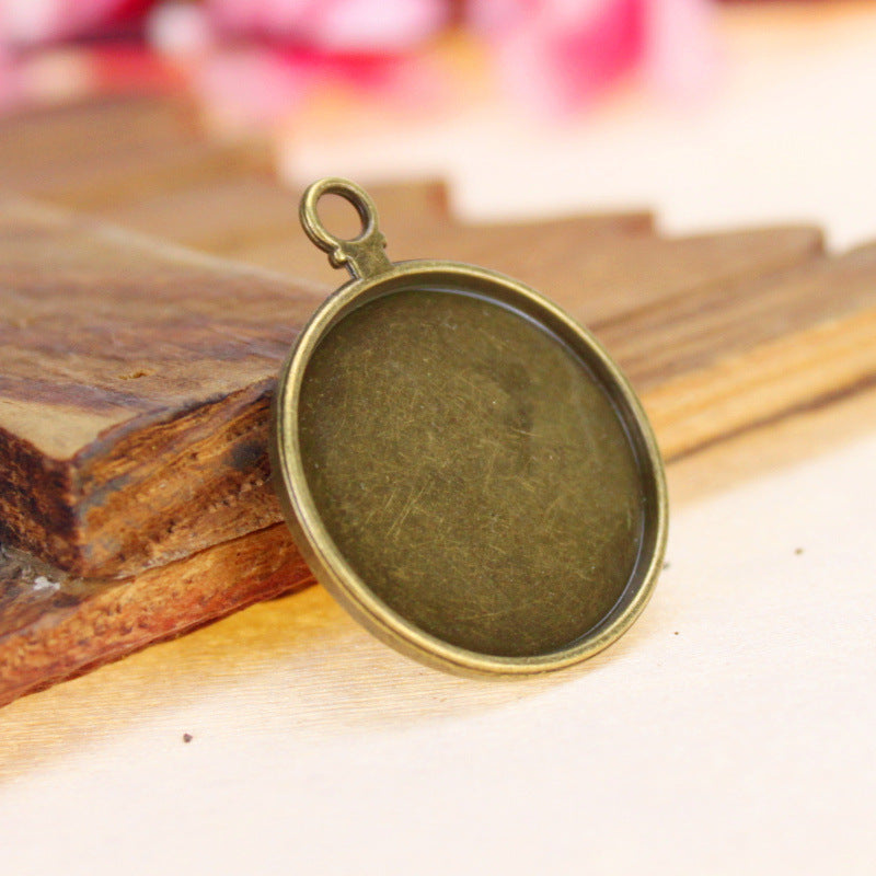 25mm Clock Cabochon Tray Bezel Setting Alloy Pendant