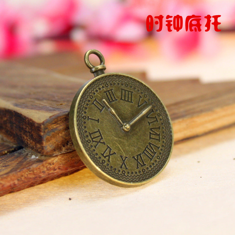 25mm Clock Cabochon Tray Bezel Setting Alloy Pendant