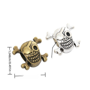 Skull and Crossbones Large Hole Bead in Two Finishes