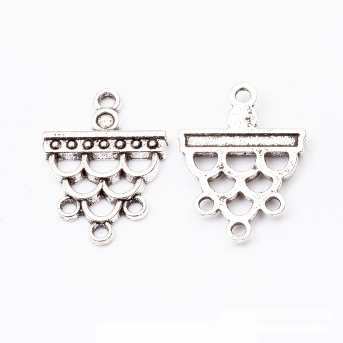 Five Loop Chandelier Connector Findings in Silver Tone Metal