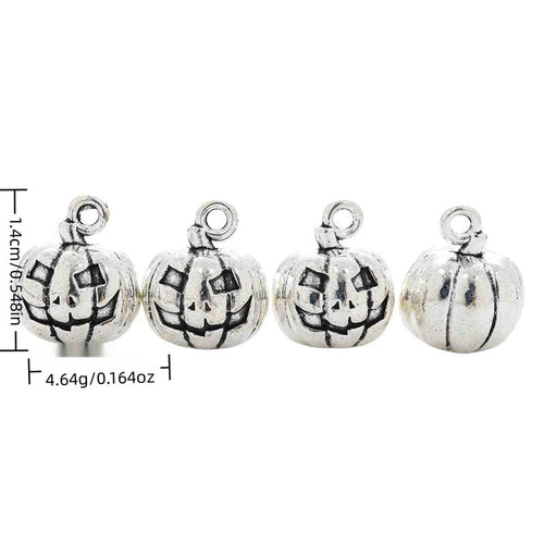Striped Pumpkin metal charm displaying front and reverse sides