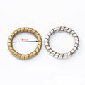 Ridged 19mm Round Metal Link Components in Bronze and Silver view 1