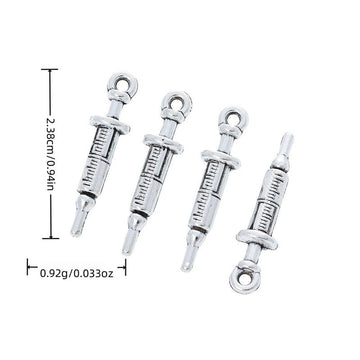 Syringe Charm in 1 Metal Finish for Jewelry Making