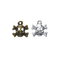 Skull and Crossbones Metal Charms in Two Finishes for Jewelry Making view 1
