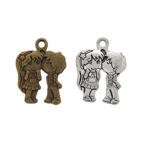 Kissing Couple metal piece showing overall shape and available finishes