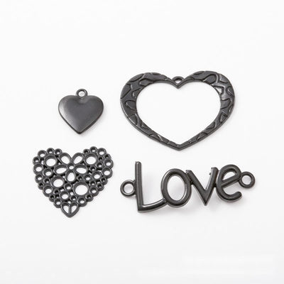 Black Heart Connector grouped finish options on a white background