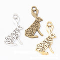 Long Ear Sitting Rabbit Metal Charms In Three Finishes view 1