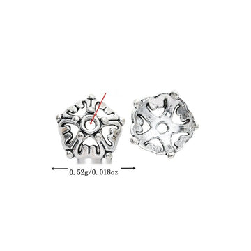 Ornate Flower Bead Cap in 1 Metal Finish for Jewelry Making