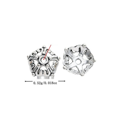 Antique Silver ornate flower bead cap shown in product image 1