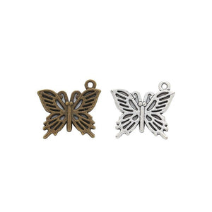 Layered Openwork Butterfly Charm in 2 Metal Finishes for Jewelry Making